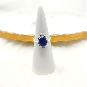 Size 8 lapis lazuli sterling silver ring